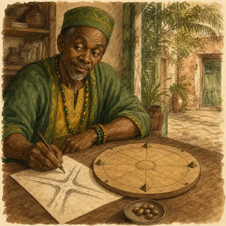 Representación de Orunmila (Orula), orisha de la sabiduría y la adivinación en Ifá